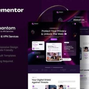 Phantom – Modern Proxy and VPN Services Elementor Template Kit