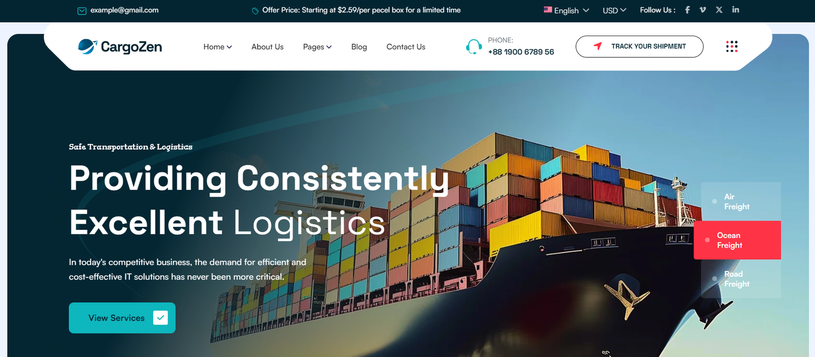 Cargozen – Transportation and Logistics WordPress Theme - Image 2