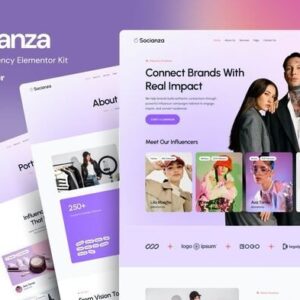 Socianza – Influencer Agency Elementor Template Kit